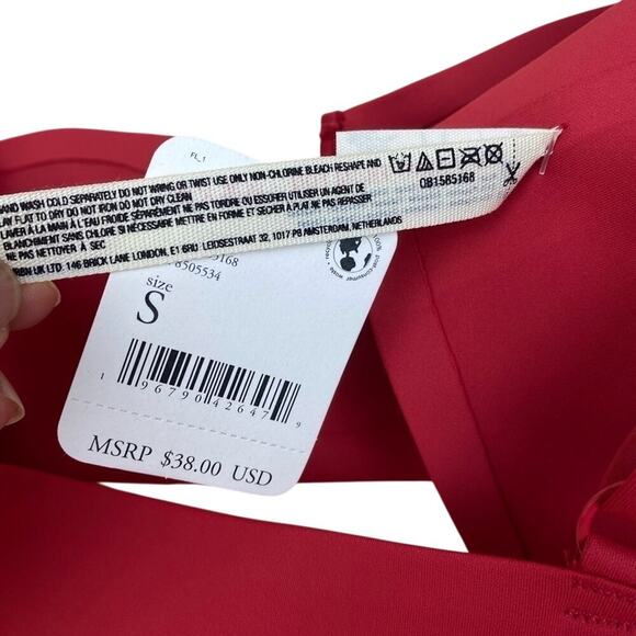NWT Free People Intimately Notched Lily Scuba Bralette in Haute Red women’s S - Picture 8 of 8